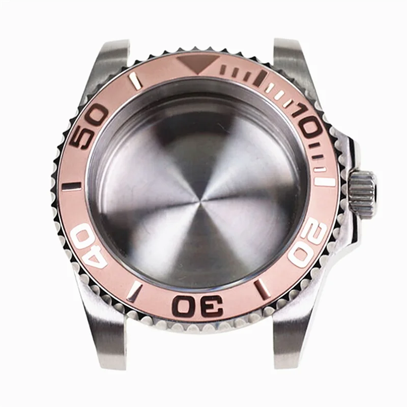 Rose Gold 316L Steel Yacht Design With Sapphire Crystal Water Resistant Watch Case For Nh35 Nh36 Mechanical Automatic Movement