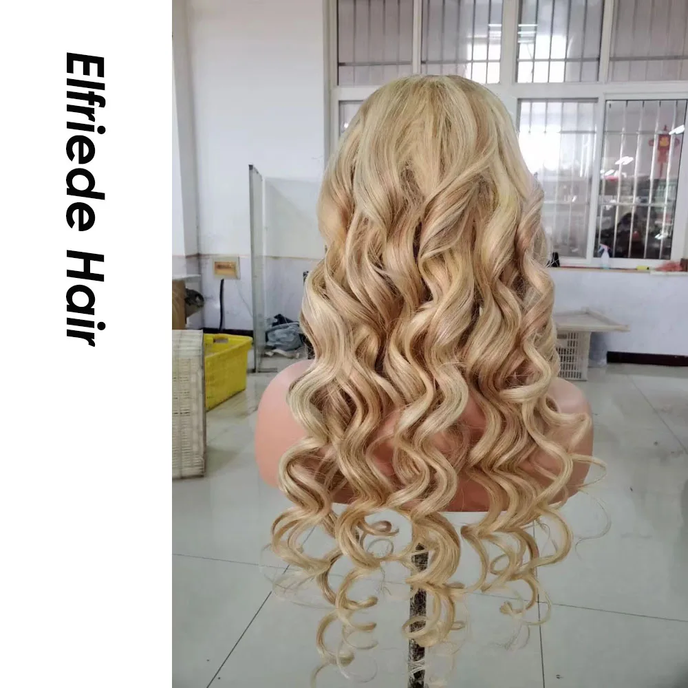 Elfriede #T4/27 Ombre Honey Blonde Loose Wave Lace Front Wigs for Women 4x4 13X4 13X6 HD Lace Frontal Wig 100% Human Hair Wigs