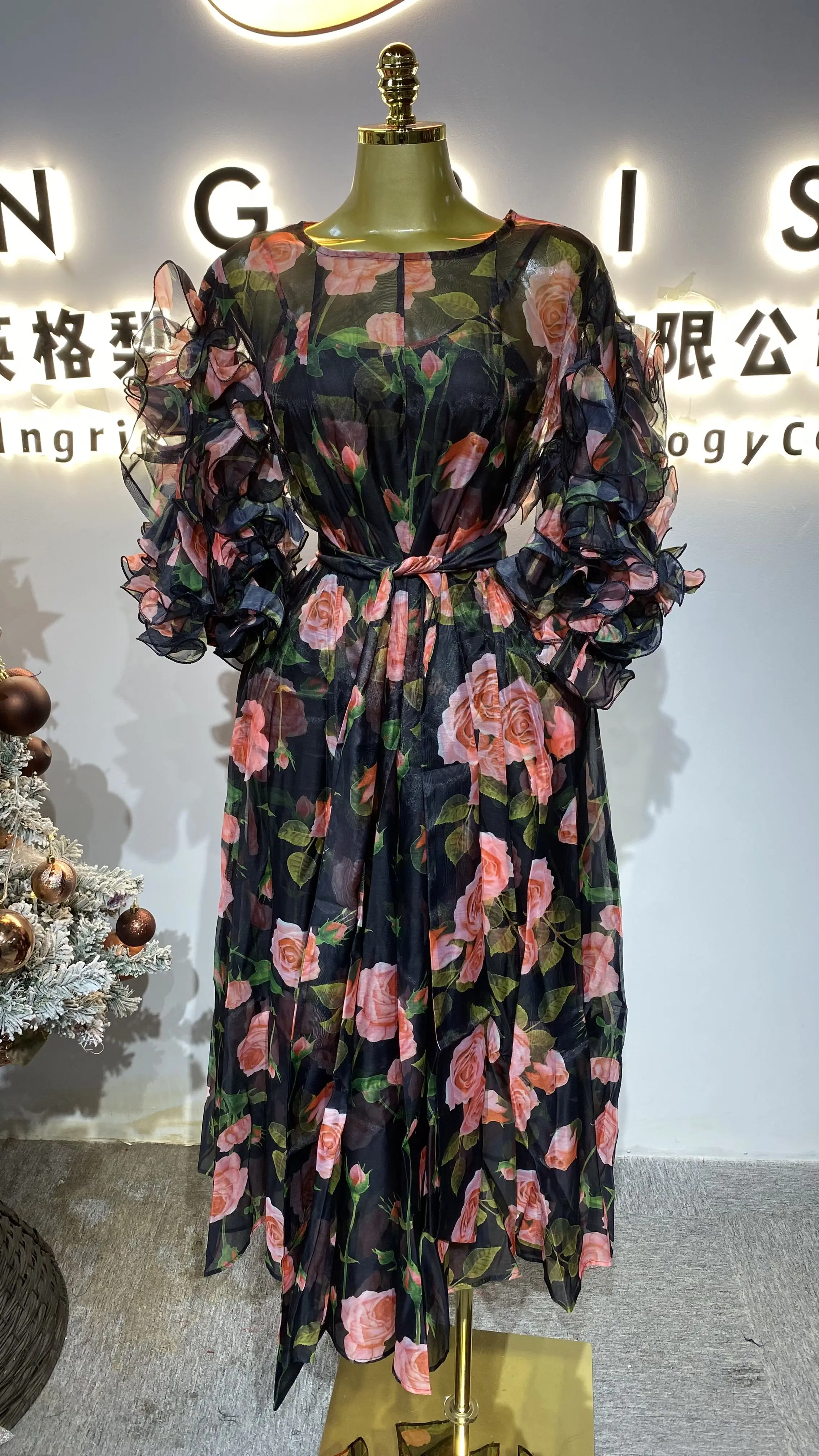 High-quality Summer Bohemian Style Women's Clothing, New Holiday Chiffon Fabric, Elastic Full Sleeves, Natural Style.-GZXX493