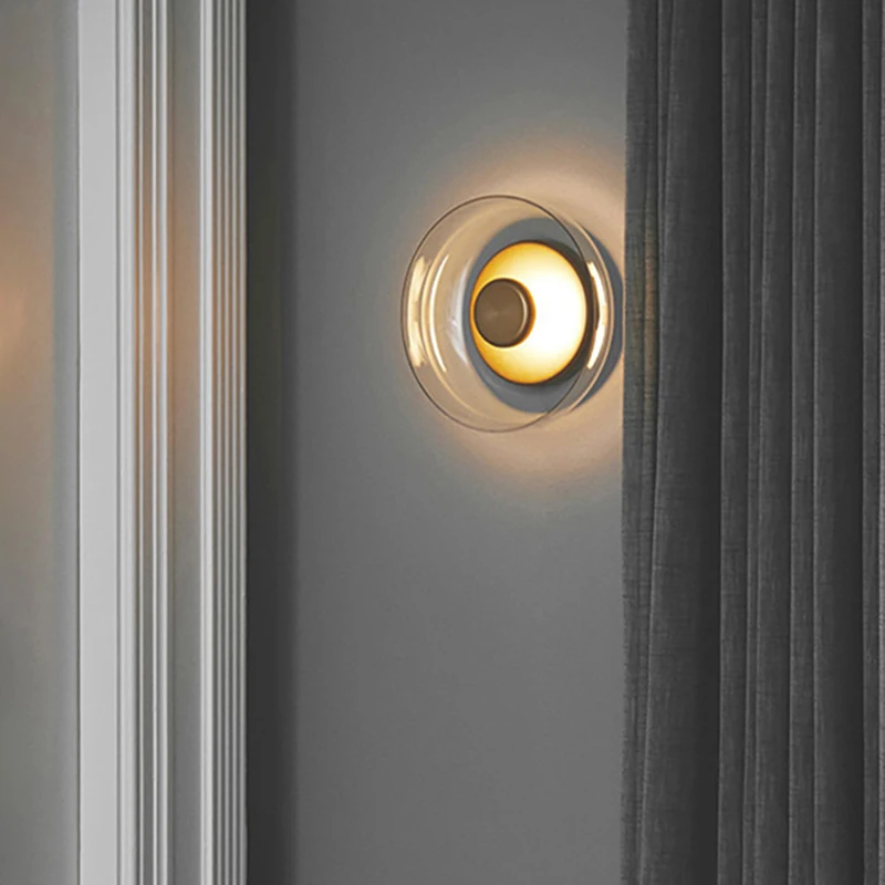 

Classical LED Wall Lamp Clear Gray Amber Glass 3000K Lighting For Bedroom Aisle Bathroom Parlor Dropshipping