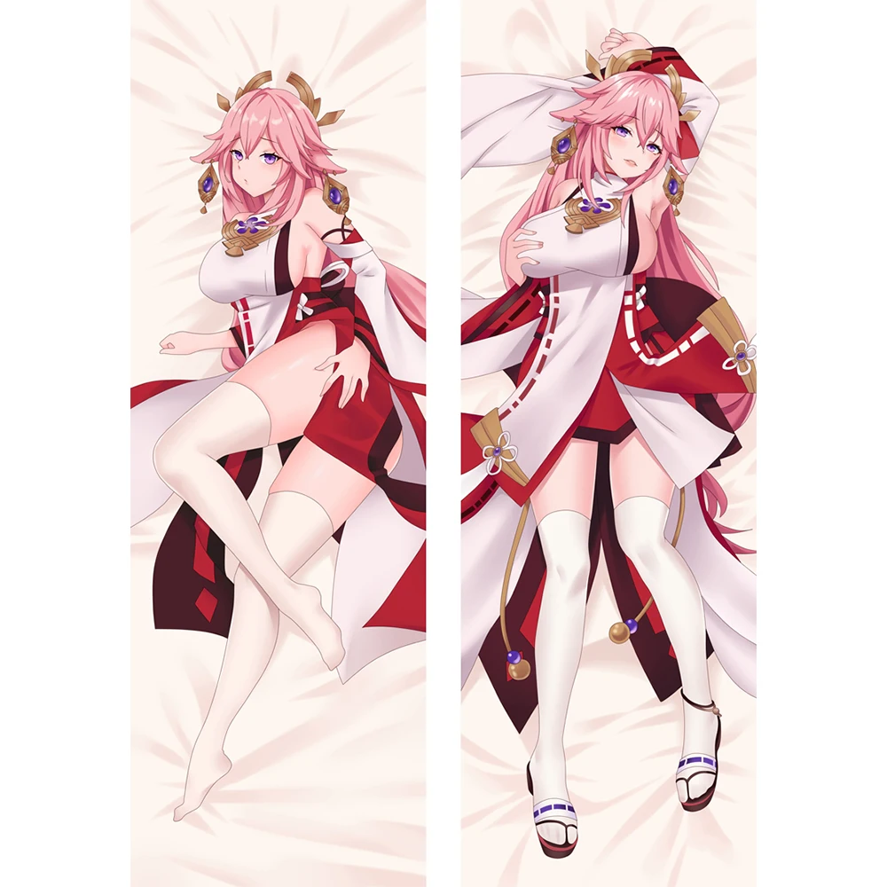 

Genshin Impact Anime Yae Miko Guuji Dakimakura Hugging Body Pillow Case Custom DIY Cushion Otaku Male Cosplay Costume Cover