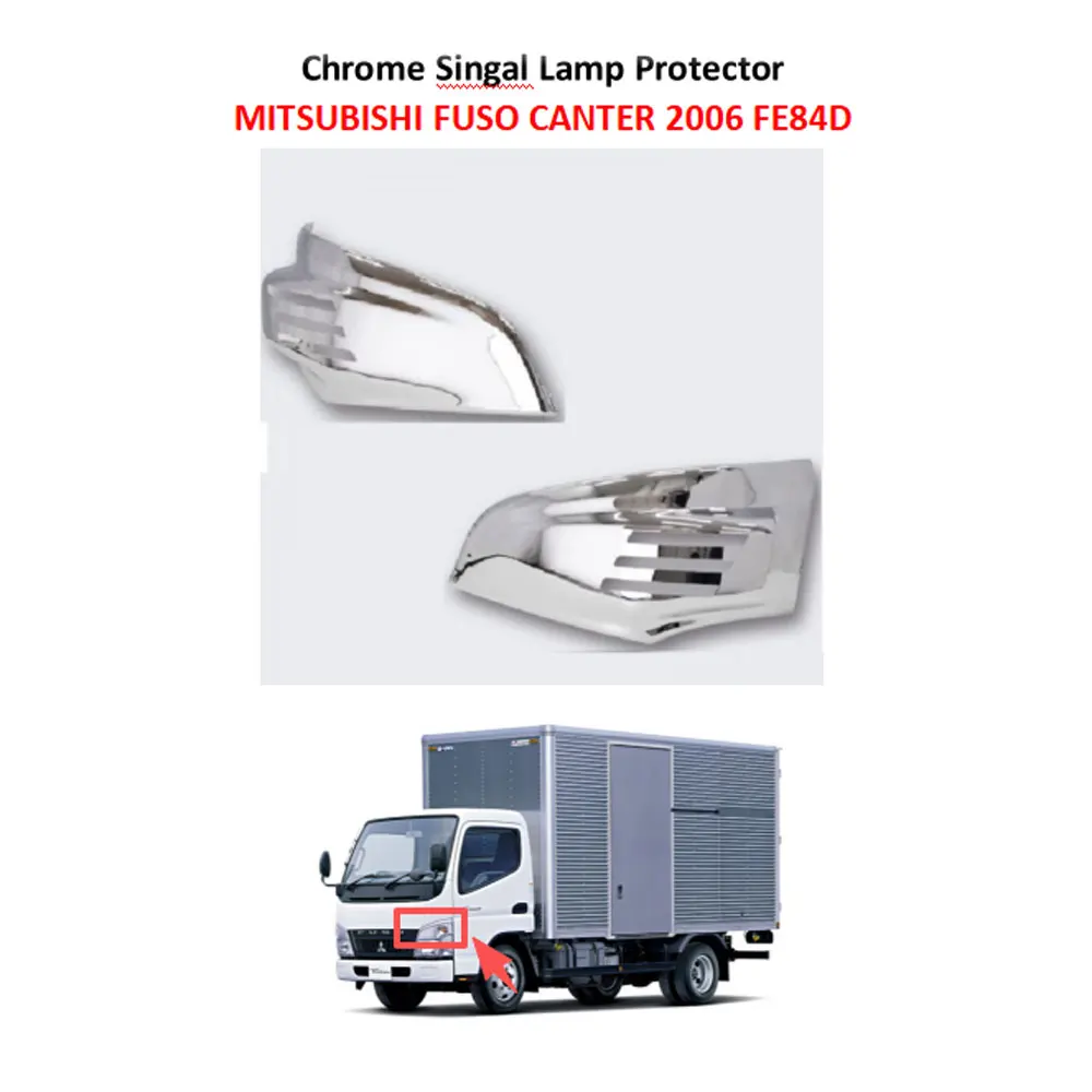 FDONG 1 Set 2 Pcs Chrome Singal Lamp Protector for MITSUBISHI FUSO CANTER 2006 FE84D FE85D  FE71 FE85 FE83