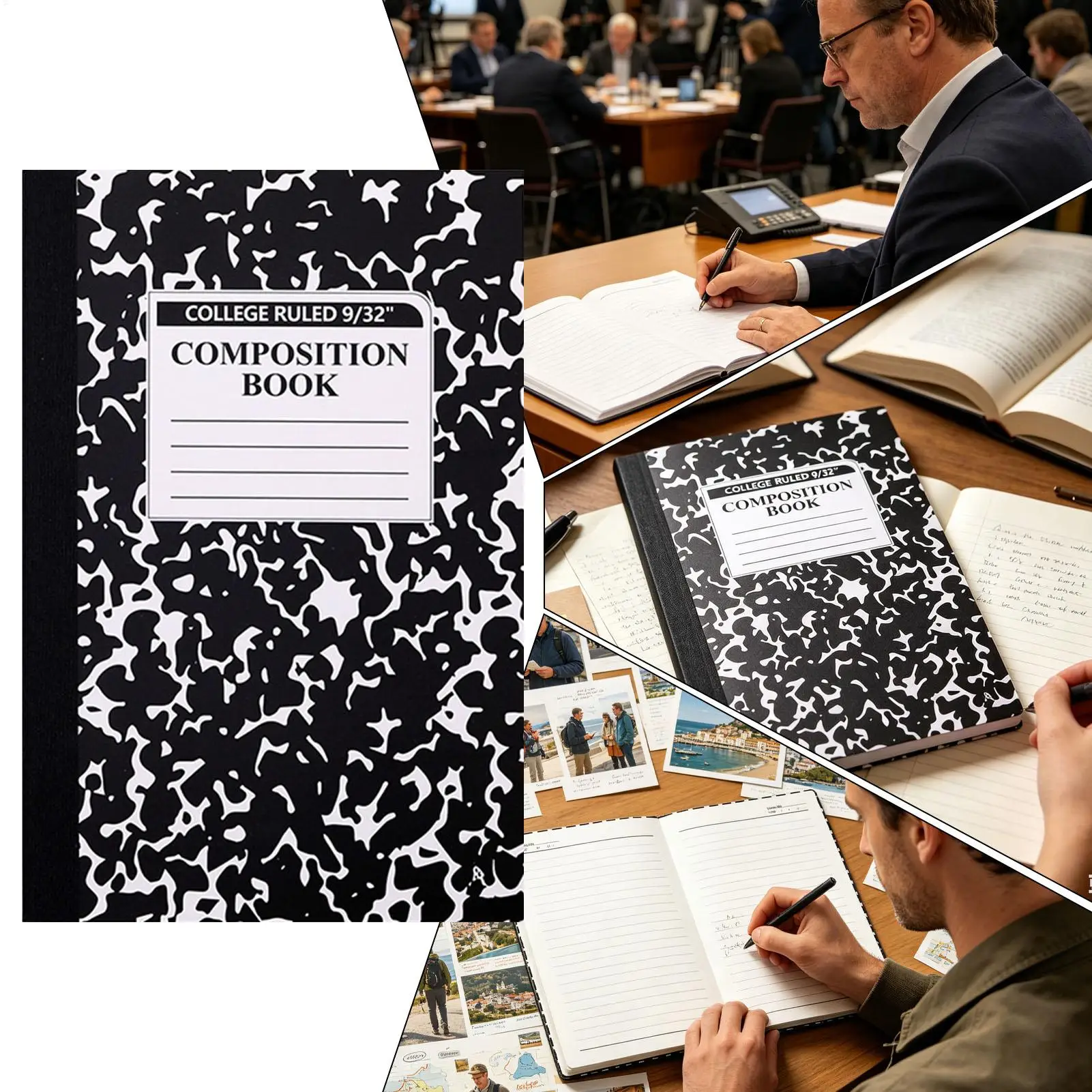 Carnet ligné A5, 60 pages, planificateur d'écriture fluide, carnet de notes à motif marbré, journaux pour femmes, hommes, enseignants, maison, école, salle de classe