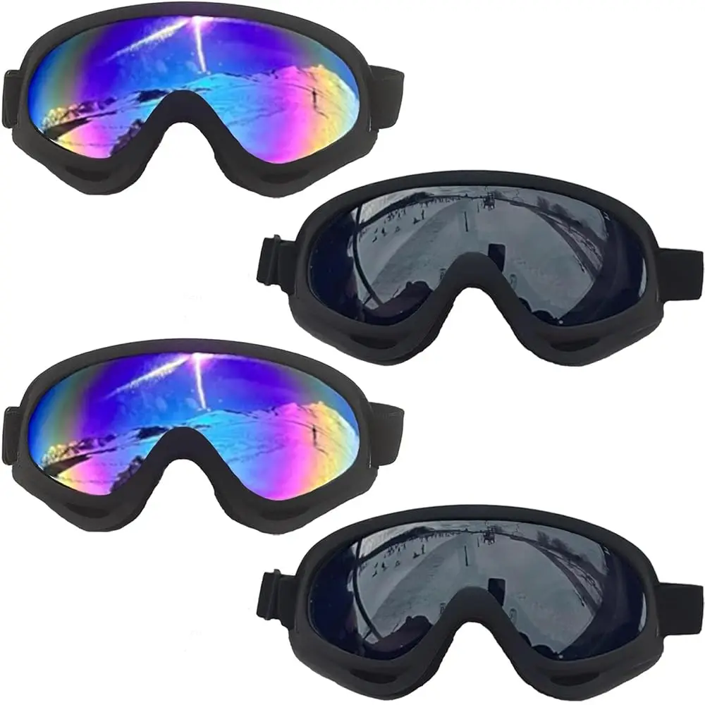 

Ski Goggles, 4 Pack Snow Snowboard Goggles for Men Women Kids & Youth UV Protection for Skiing Winter Sports