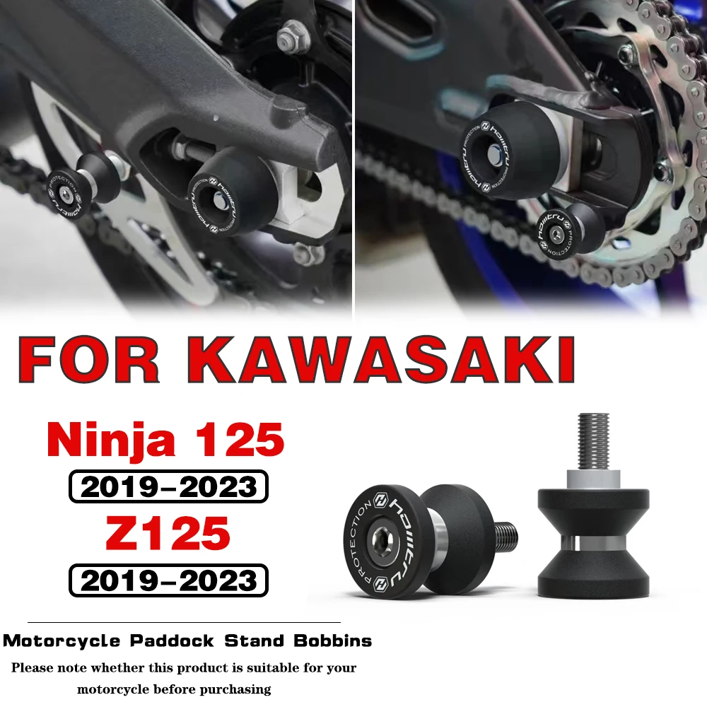 

For KAWASAKI Ninja 125 Z125 250 Z250 2015-2023 Motorcycle Paddock Stands arm Stand Screws Rear Swingarm Spools Slider Protector