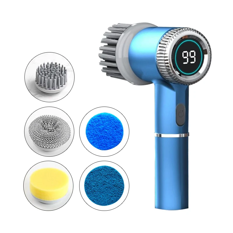 

USB-зарядка, автоматическая вращающаяся эффективная щетка для чистки, беспроводной электрический скруббер для кухни, домашнего использования, ручные чистящие средства