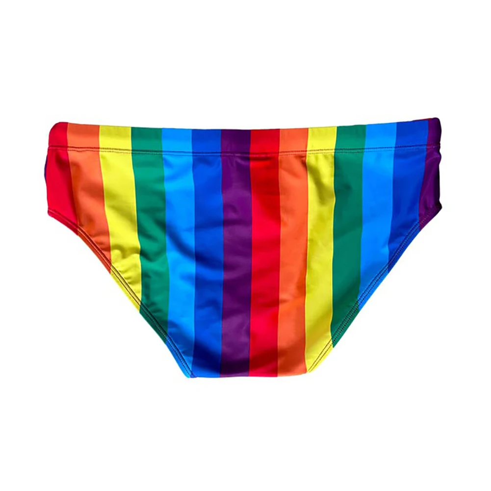 Rainbow Striped Swimming Trunks Bathing Suits Beachwear Man Mans Surfing Shorts Swim Underpants Swimming Briefs