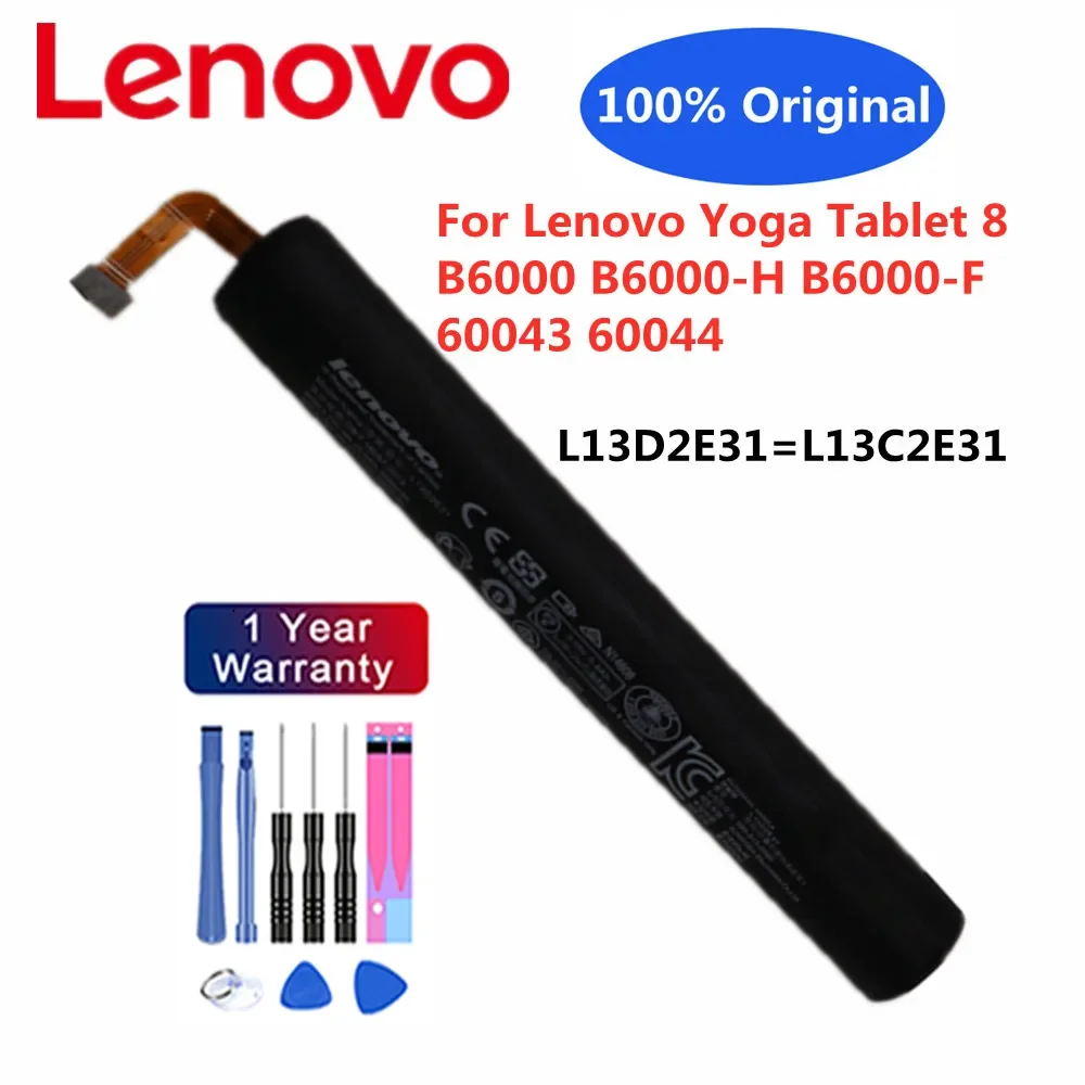 

New 6000mAh L13C2E31 L13D2E31 Tab Battery For Lenovo Yoga Tablet 8 Tab 8 B6000 B6000-H B6000-F 60044 60043 Batteries Bateria