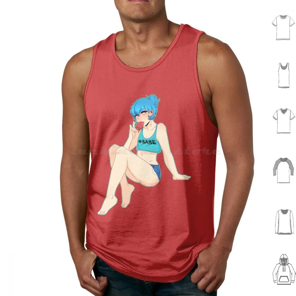 Babe Tank Tops Print Cotton Dmmd Aoba Aoba Seragaki