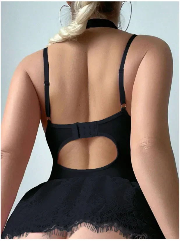 Women Erotic Lingerie Set Plus Size Sexy Porno Langerie Sleepwear Bodysuit+Stockings Set Babydoll Female Sexi Underwe view 2