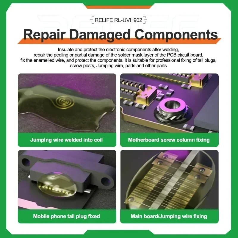 RELIFE RL-UVH902 UV لصق Soder Flux 3S علاج سريع زيت لحام للهاتف اللوحة الأم بغا PCB خط الطيران إصلاح التجفيف السريع