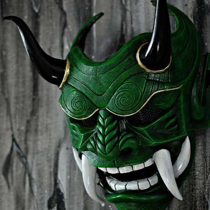 Hannya Dämonenmaske Japanischer Oni Samurai Noh Kabuki Roter Prajna Latexmasken Erwachsene Unisex Halloween Cosplay Requisiten – Detail 6