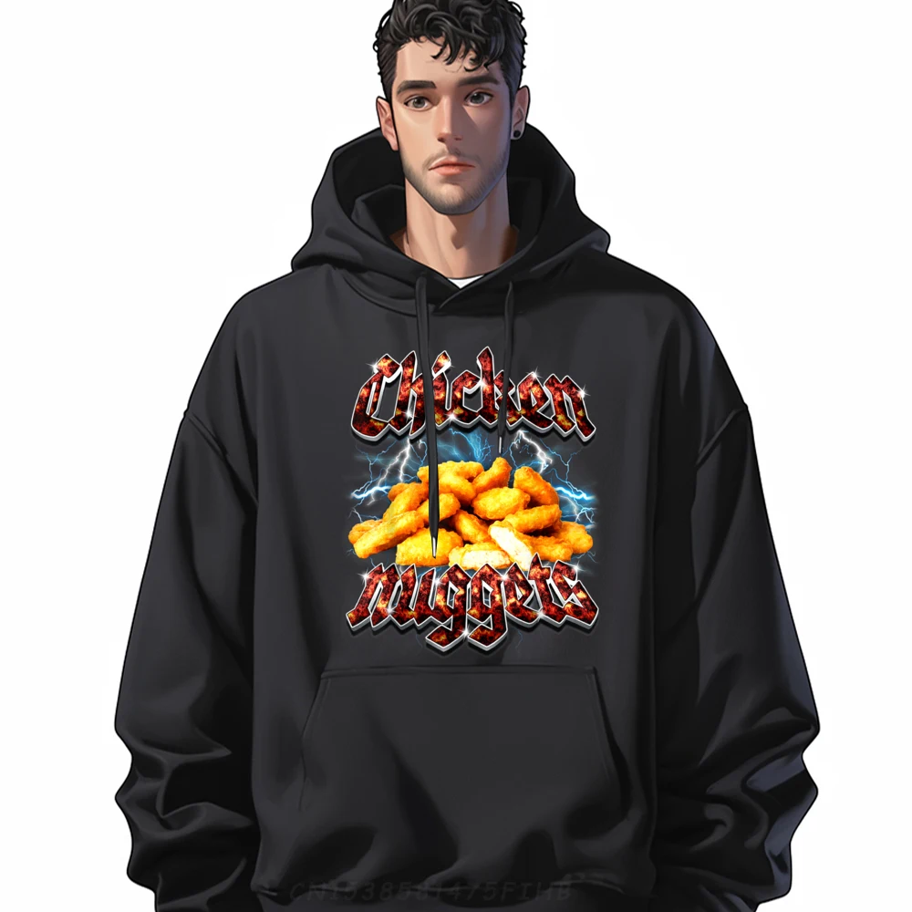 

Bootleg Rap Funny Chicken Nuggets Hoodies Crazy Long Sleeve Funny Round Neck Hoodies Geek Hoodies Gift Idea Autumn
