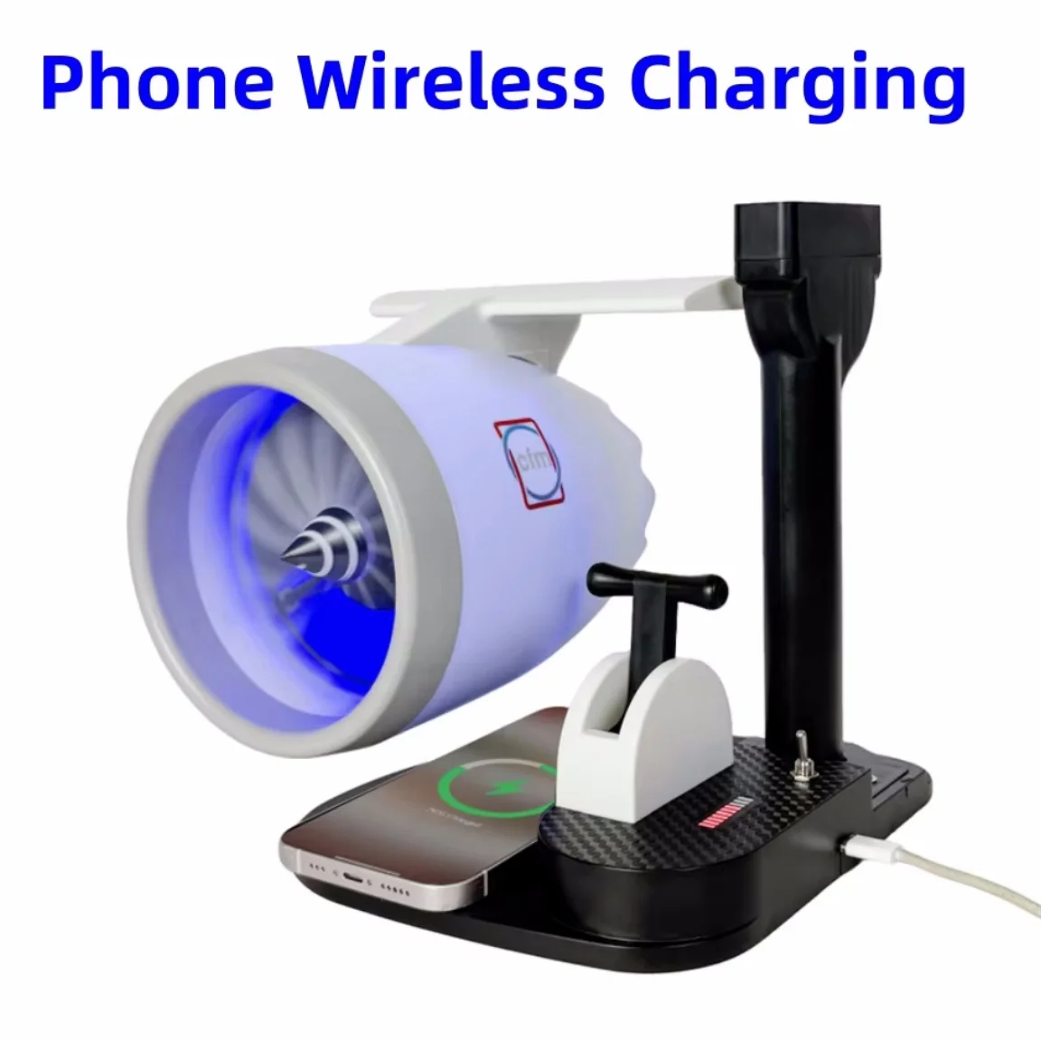 

Модель самолета с реактивным двигателем, турбовентилятор, турбореактивный комплект, модель двигателя с 3D-печатью и увлажнителем телефона, коллекция игрушек с беспроводной зарядкой