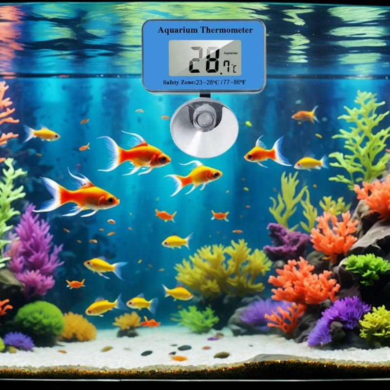 Precisions Glass Aquariums Thermometers Suction Cup Water Temperature Monitoring for Hobbyist and Professional