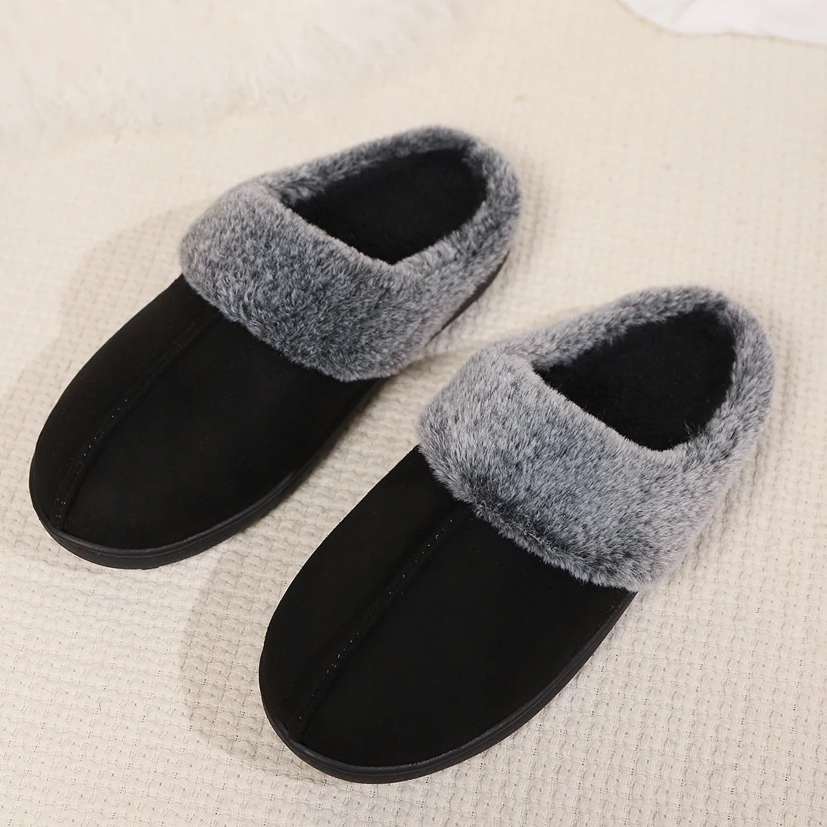 

Men Women's Plush Indoor Slippers Warm Comfortable Casual Cotton Shoes Non-slip Slides Soft Couples Home Winter