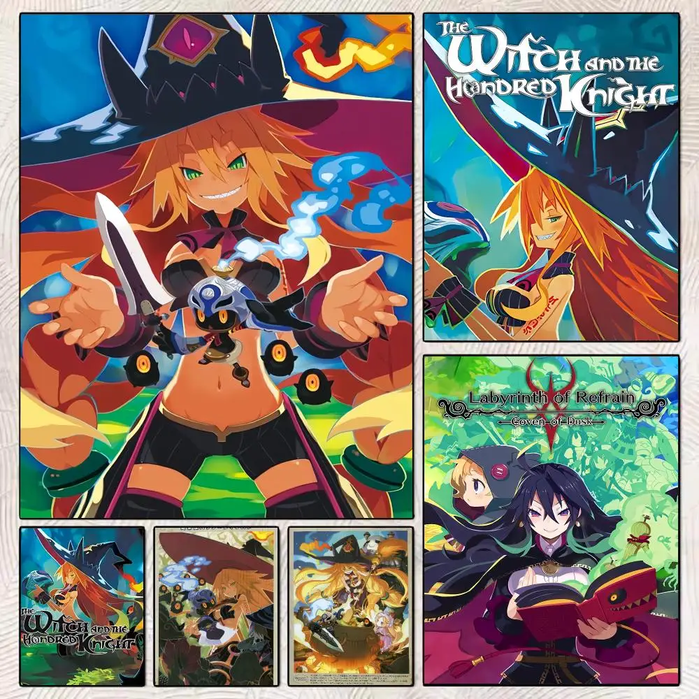 Game The Witch and the Hundred Knight Painting Calligraphy Stylish Wall Art Poster, Bedroom Living Room Home Decor Gift