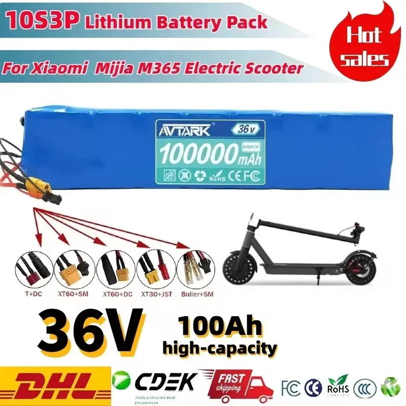 

36V 100Ah Scooter Battery Pack for Xiaomi Mijia M365 36V 100000mAh Battery pack Electric Scooter BMS Board for Xiaomi M365