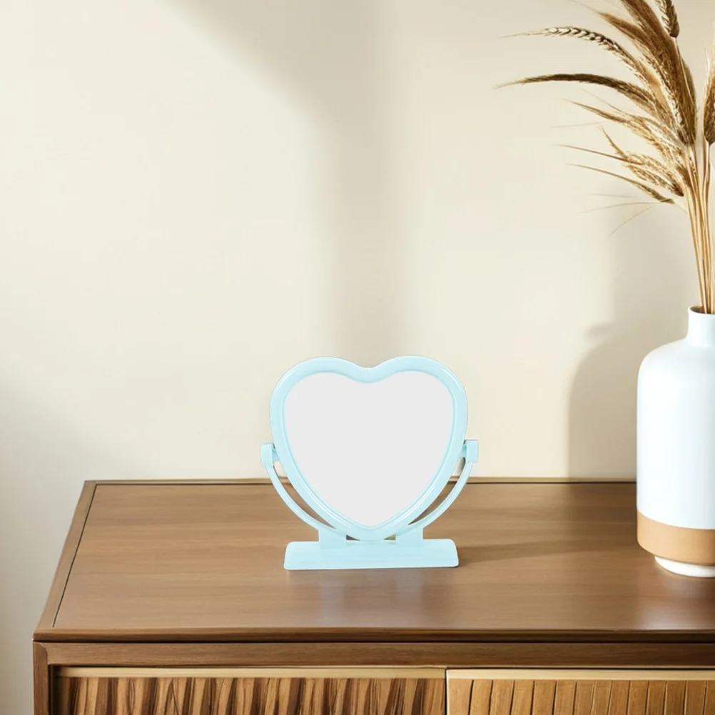 2 Stück doppelseitiger herzförmiger Make-up-Spiegel, eleganter tragbarer Kosmetik-Desktop-Spiegel für Schreibtisch-Arbeitsplatte