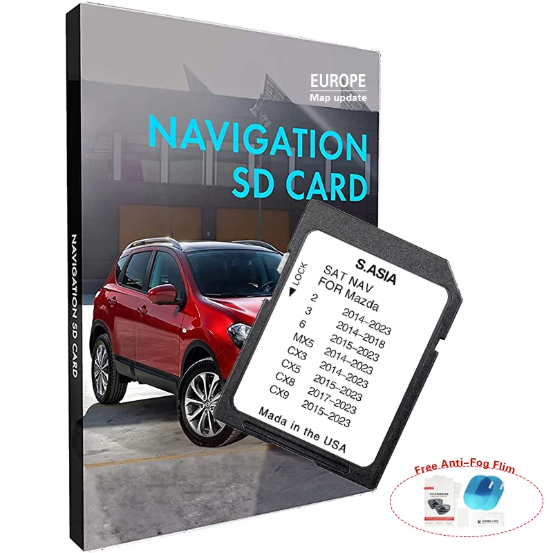 Southeast Asia Car GPS Navigation Connect1 System SD Card for Mazda 2/3/6/MX5/CX3/CX5/CX8/CX9 Vehicle 2023 with Anti Fog Reaview