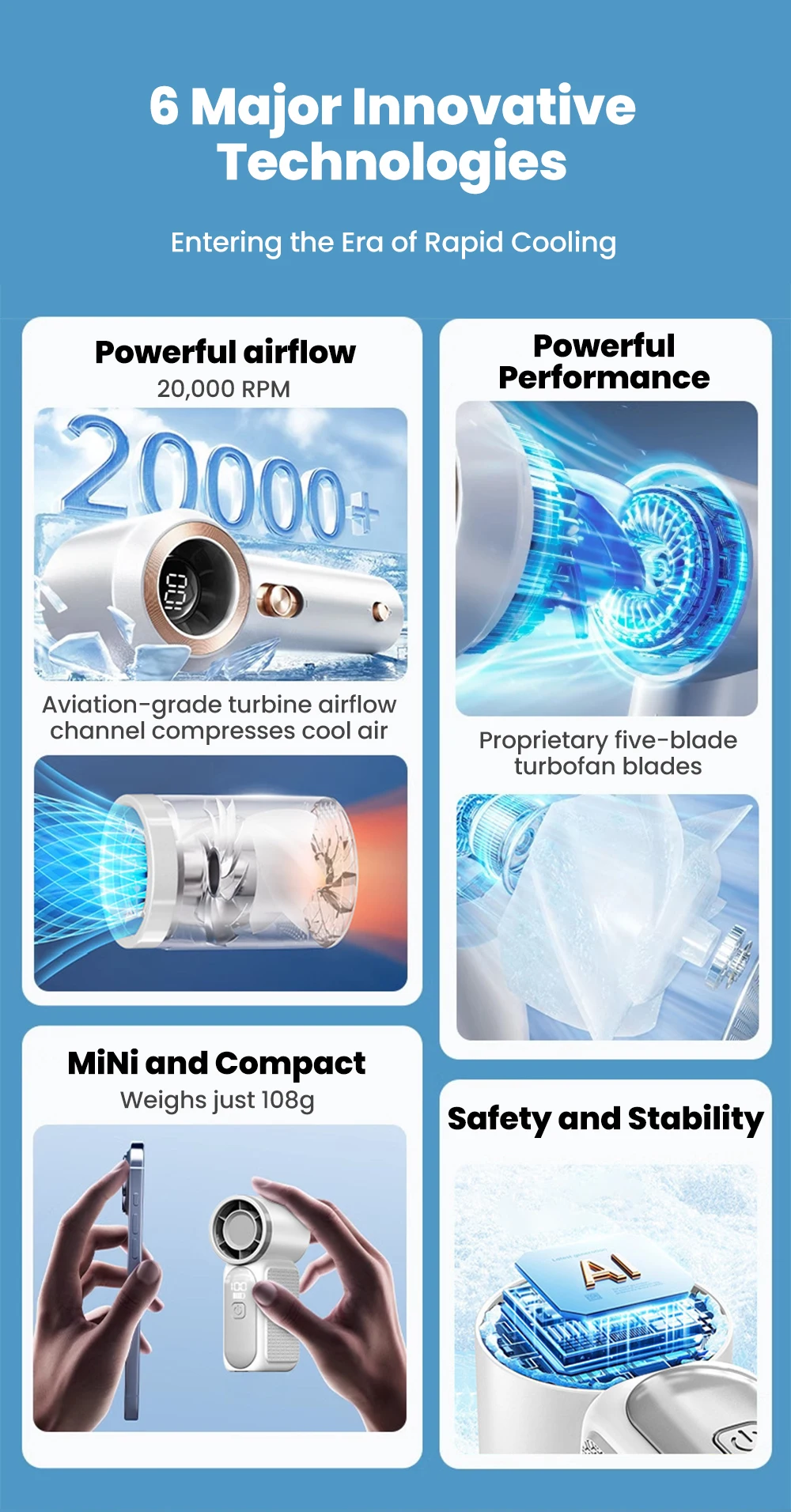 Portable Handheld Cooling Fan Usb Rechargeable Mini Personal Fan_voghion.com