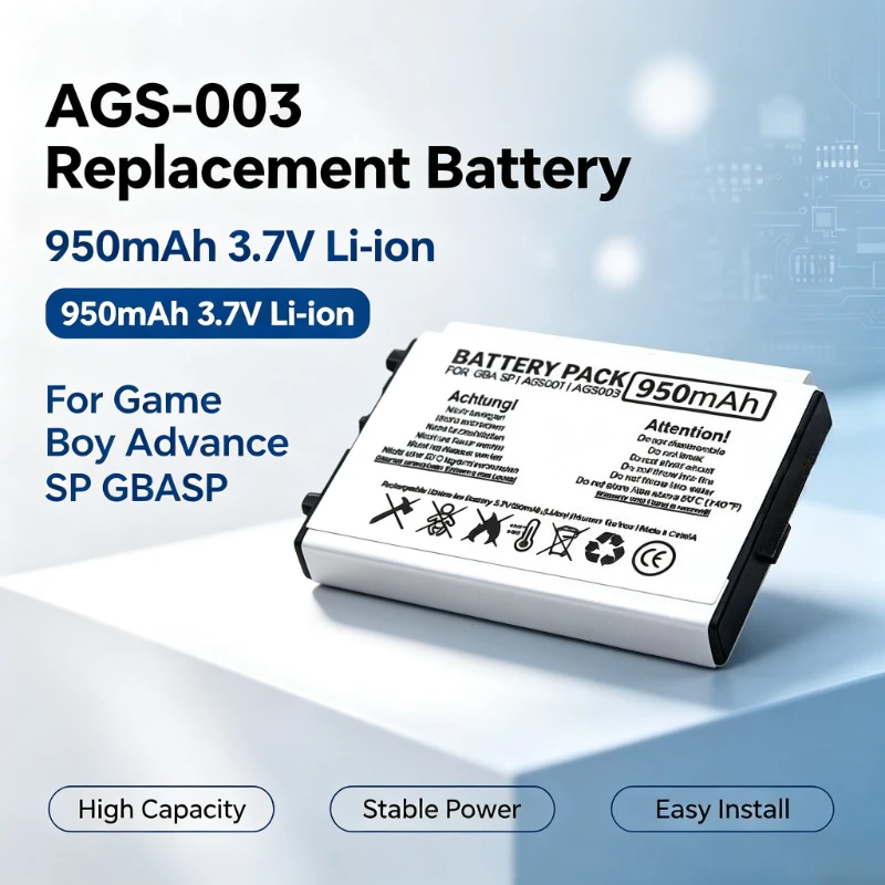 AGS-003 950mAh 3.7V Li-ion Battery For Nintendo Game Boy Advance SP GBASP Replacement Cell