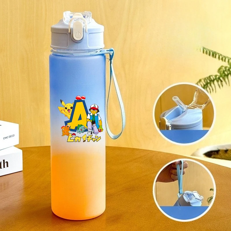 

Pokemo 750ml Plastic Cup 2025 New Boys Girl Water Bottle Portable Outdoor Sport Water Bottle Anime Cartoon Drinking Bottle Gift
