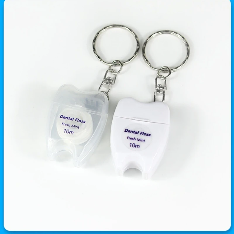 10 m Zahnseide Box Kleine Zahn Typ Schlüsselbund Zahnseide Rolle Mint Tragbare Zähne Reinigung Geruch Entfernung Mundhygiene Pflege