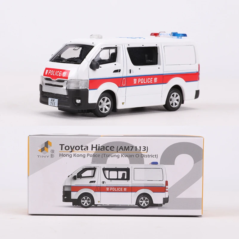 Tiny 1:64 Hong Kong Sprinter Vito Hiace Police Car Diecast AlloyCar Model