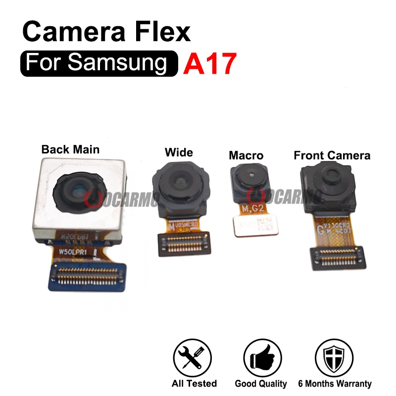 For Samsung Galaxy A17 13MP Front Camera + Back Wide Macro Rear Main 50MP Big Camera Module Flex Repair Part