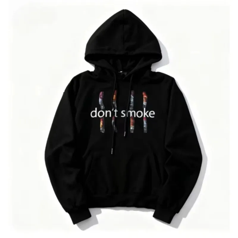 

Plus Size Men Women Vintage Classic Hip Hop Streetwear Y2K Gray Sports Hoodie Retro Smoke Print Sweater Clothing Loose Jacket