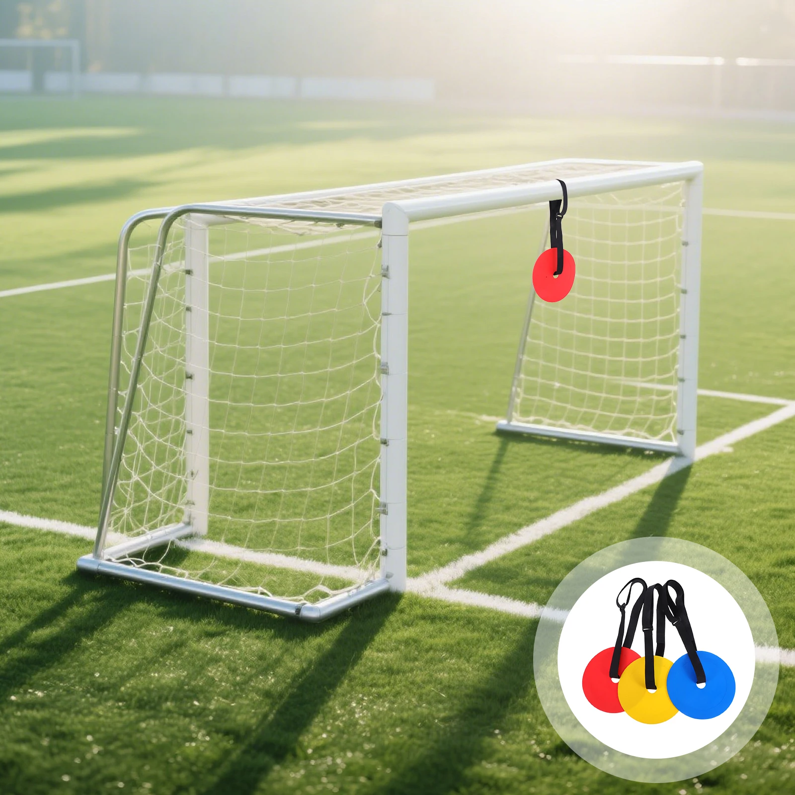 

6pcs Soccer Goal Targets For Football Hockey Practice Adjustable Strap Lightweight Discs Agility Speed Equipment