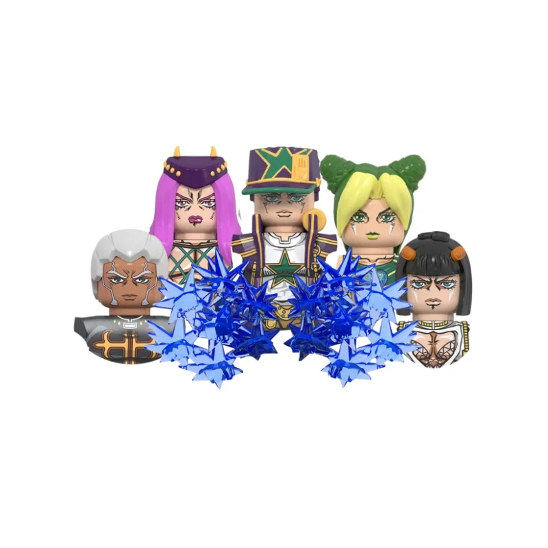 

Аниме WM6160 WM6161 JoJo Bizarre Adventure Set Building Blocks Kujo Jotaro Jolyne Фигурка Сборная модель Кирпичи Игрушки в подарок