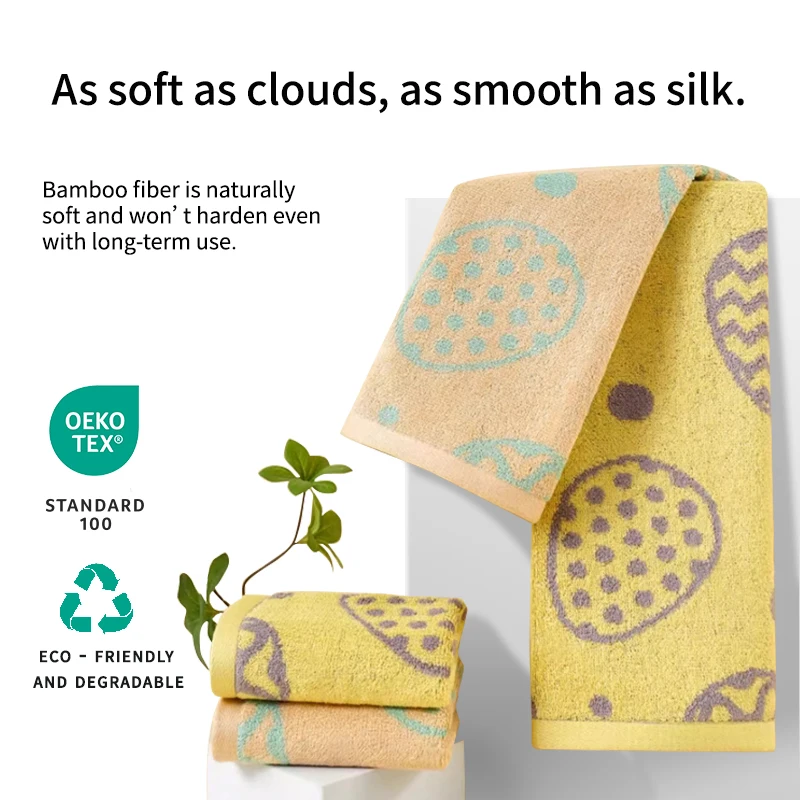 1pcs Bamboo Fiber Towel Face Towel Hand Face Cleaning Hair Shower Microfiber Towels Hair Towel Bathroom Home School for Kids