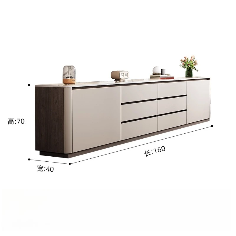 70cm Tall Floor-standing Nightstands Living Room Household Rock Plate Bedroom Nightstands Solid Wood Storage Furniture Kast JTT