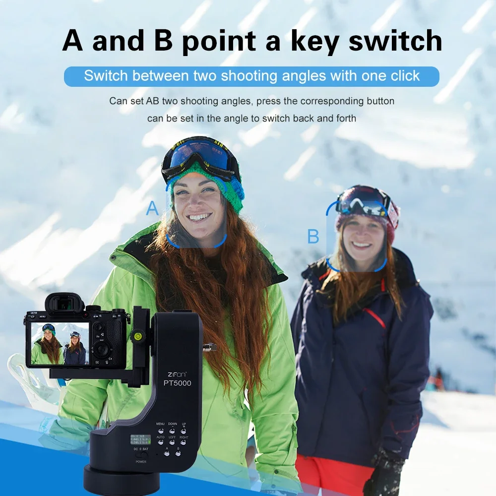 ZIFON PT5000 cabeza panorámica giratoria motorizada automática Control remoto Pan Tilt trípode estabilizador de cabeza para cámaras GOPRO DSLRS foto