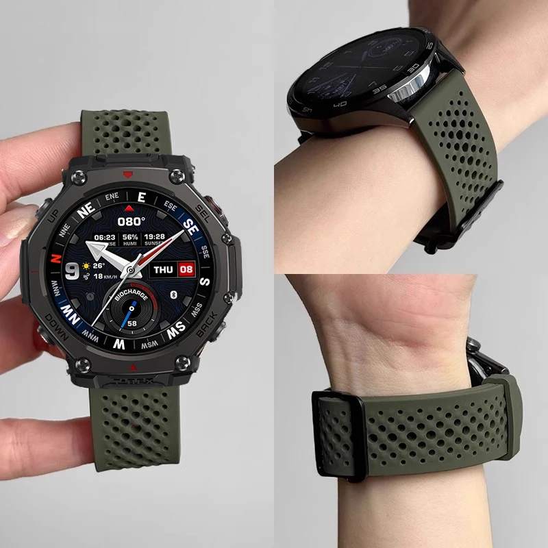 �y�Z�[�����zAmazfit T-Rex 3 Pro 48mm 44mm�X�g���b�v 20mm 22mm�V���R���o���h Amazfit Balance 2/GTR 4 3 2e/Bip 6 5/Cheetah Round/GTS 4 3 2�p