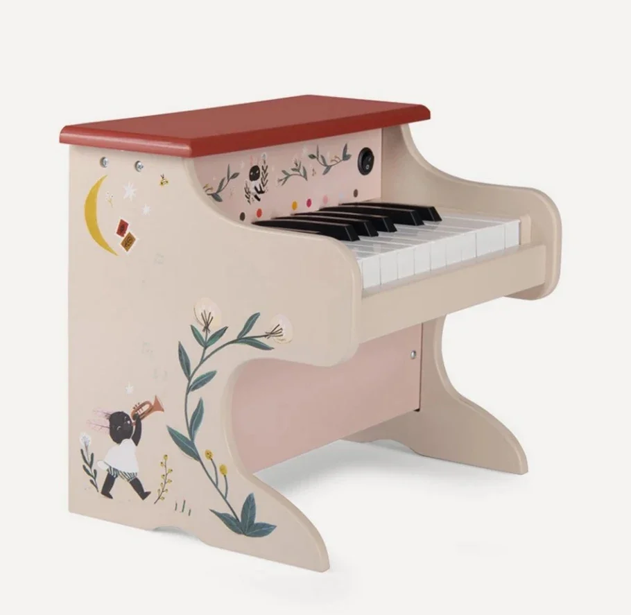 YOOMILY Wooden Electronic Piano Kids Toy Montessori Wood Early Educational Learning Musical Instruments Educational Toys