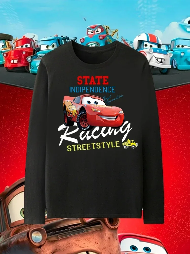 Koszulka z długim rękawem dla dzieci, jesienna, z motywem Zygzaka McQueena, wyścigów, anime, kreskówki, odzież z motywami popkulturowymi, dla chłopców i dziewcząt, modna.