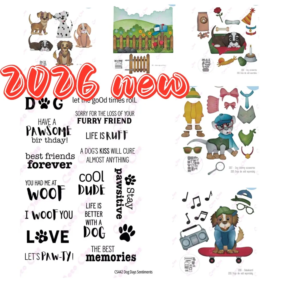 

Lovely Dog Stamps 2026 Metal Cutting Dies For DIY Scrapbooking Crafts Maker Photo Album Template Handmade Decoration