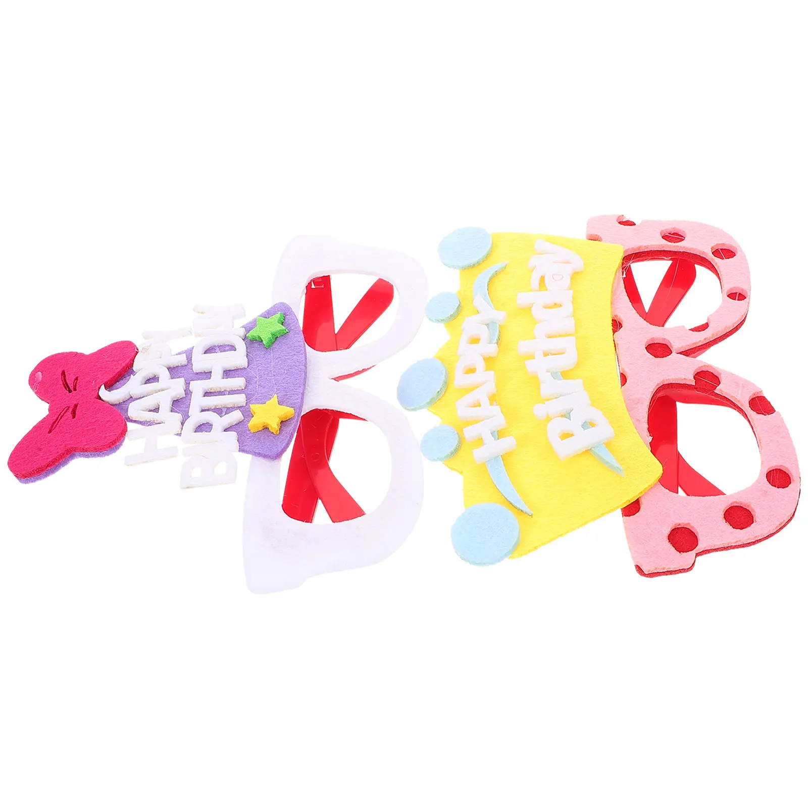 

2 Pcs Birthday Party Glasses Props Funny Creative Felt Plastic Eyeglasses for Kids Child Supplies Celebration Hen Happy
