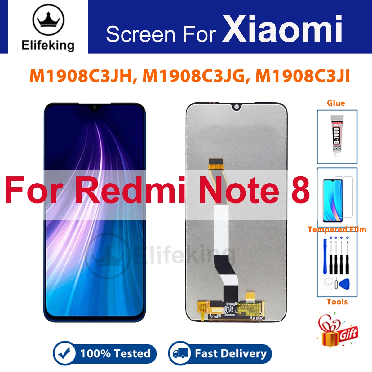 LCD Screen for Xiaomi Redmi Note 8 Display M1908C3JH Screen Digitizer Assembly for Redmi Note 8 LCD Screen M1908C3JG M1908C3JI