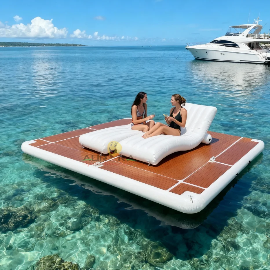 Custom Water Inflatable Island Floating Raft or Jet Ski Dock Yacht Inflatable Floating Platform Island for Sea