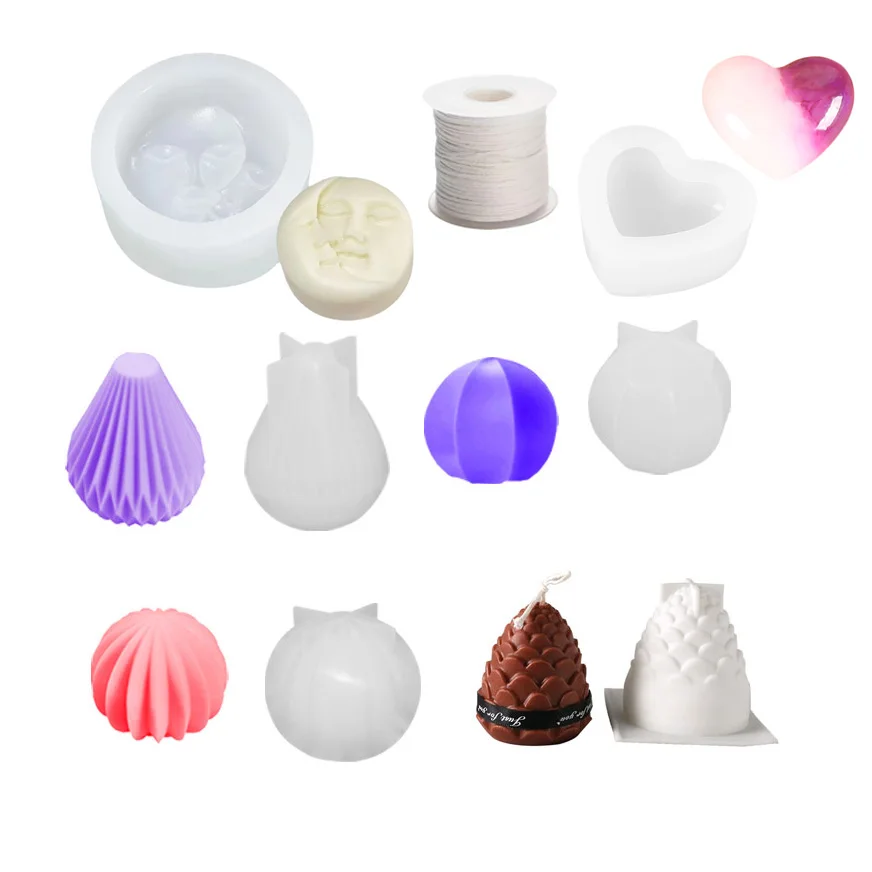 

3D Scented Candle Mold DIY Lantern Shape Candle Silicone Casting Mold Handmade Pear Shape Soap Making Wax Moulds Home Decoratide