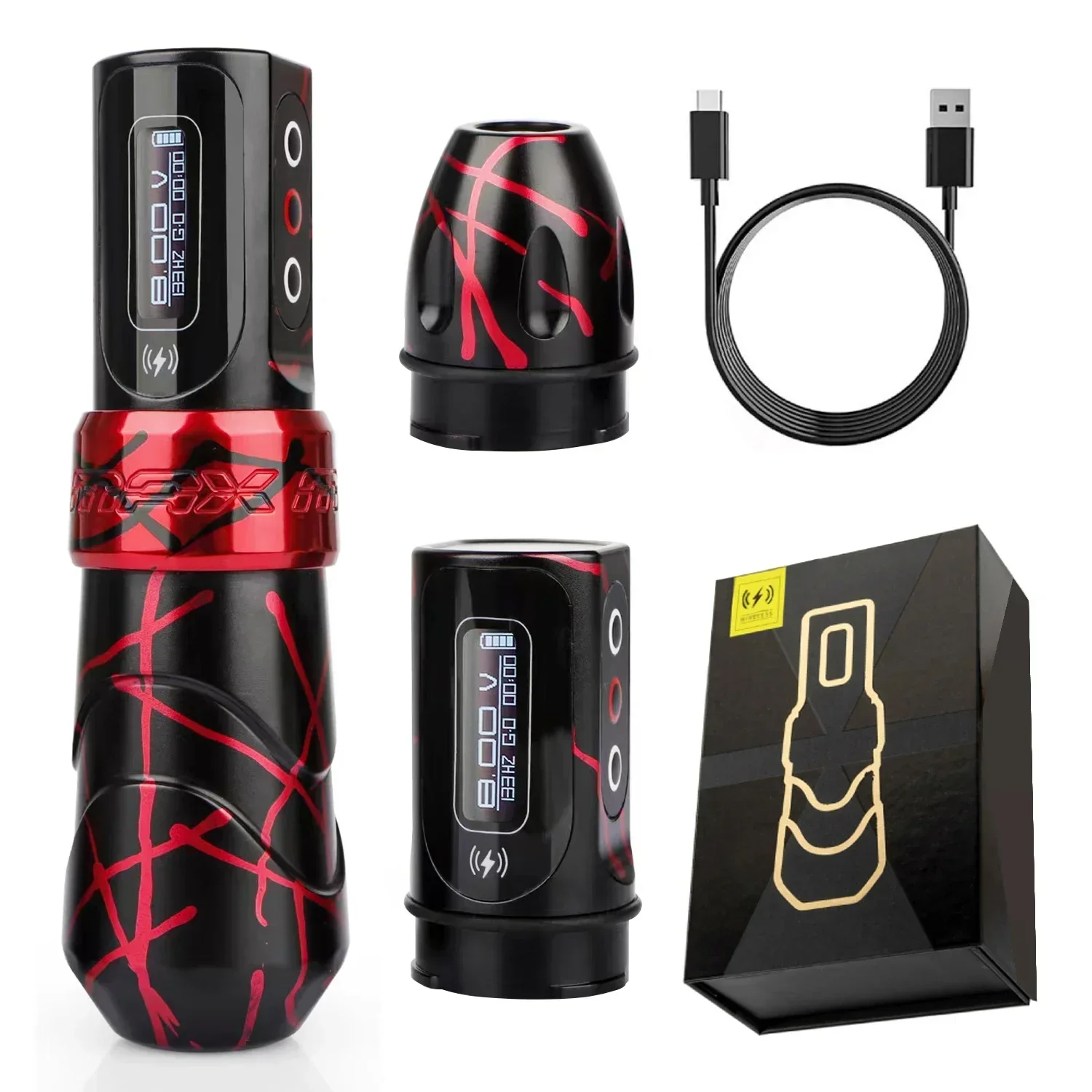 New FLUX MAX Wireless Tattoo Machine 3.5/4.0/4.6 Stroke 2400mAh 2 battery large capacity lithium battery tattoo pen