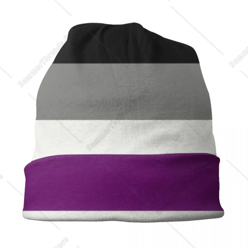 غيرجنسية فخر العلم بونيه قبعة الحياكة القبعات الرجال النساء الهيب هوب للجنسين LGBT الشتاء الدافئ Skullies Beanies قبعات #3