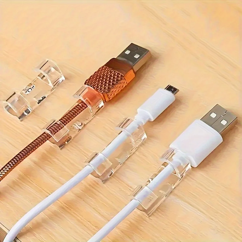 

200 шт. прозрачных самоклеящихся кабельных зажимов для проводов, креплений для кабелей питания, организации проводки на стенах и под столами, пластиковые зажимы для кабелей