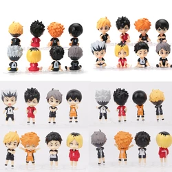 8 Pcs/Lot Haikyuu Q Ver. Volleyball Hinata Shoyo Sugawara Koushi Oikawa Tooru Model Figures Sitting Stands Ornaments Gifts