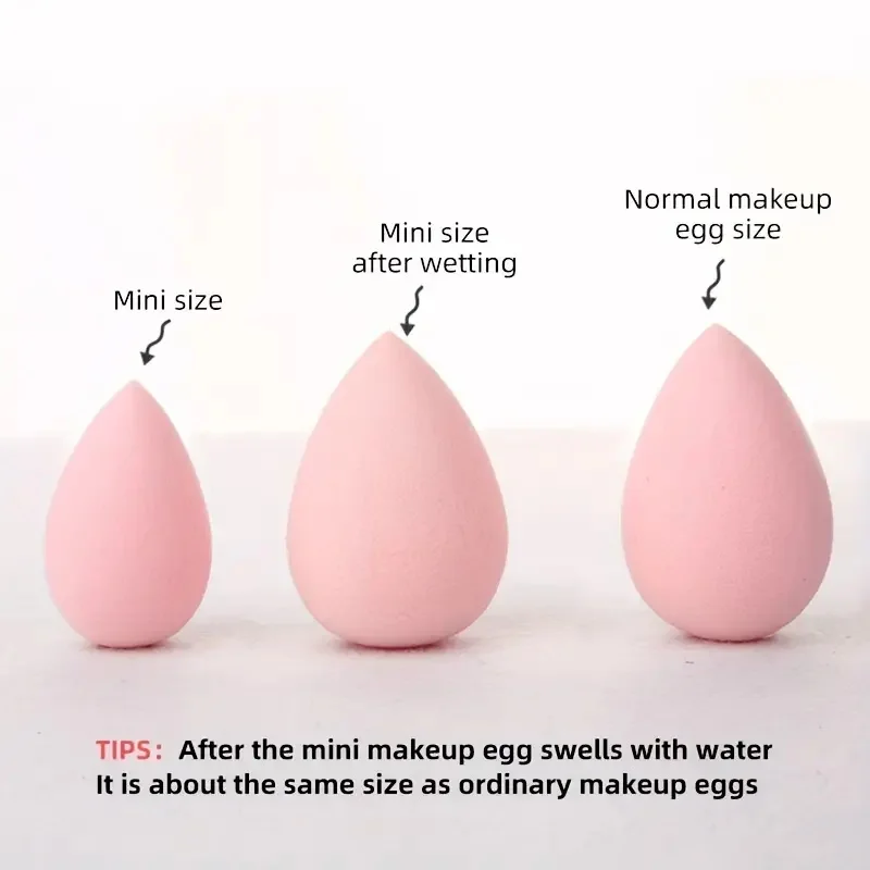 40pcs Mini Makeup Sponge with Storage Jar Mini Water Drop Makeup Sponge Cosmetic Powder Puff Women Face Makeup Puff Beauty Tools