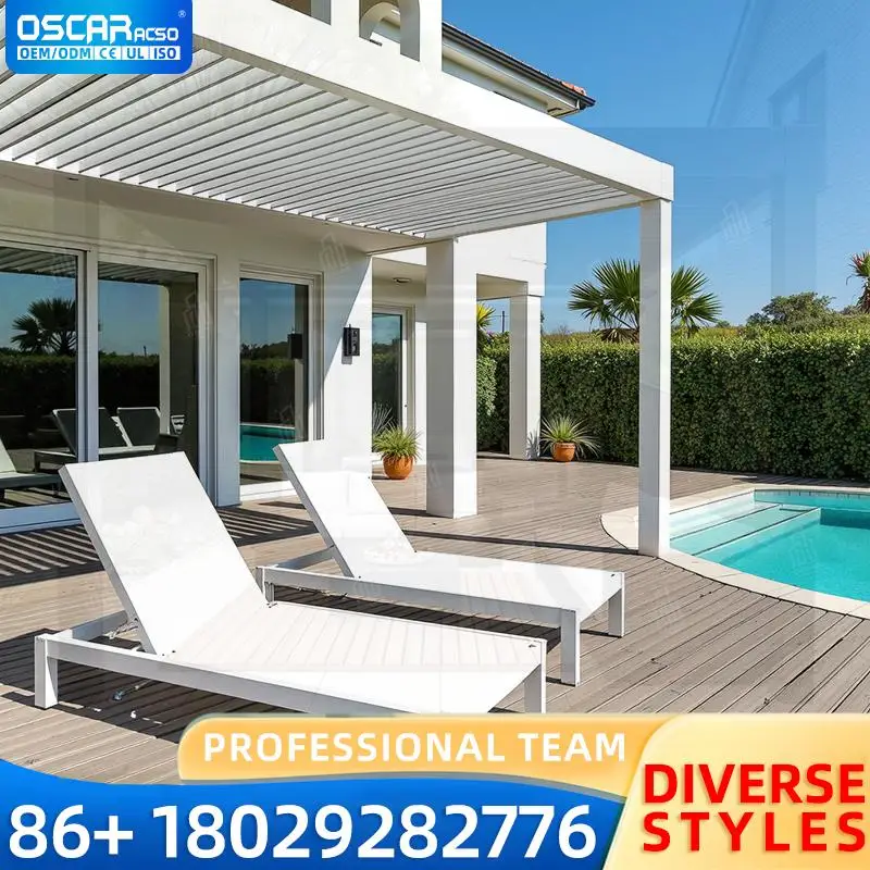 

Outdoor Automatic Motorized Louvered Gazebo with Waterproof Feature for Patio Garden Alloy Frame for Backyard Poolside Terrace p